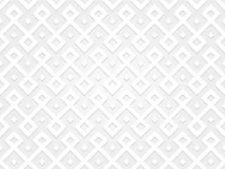 3D effect geometric seamless pattern. White and light grey background. Vector illustration.