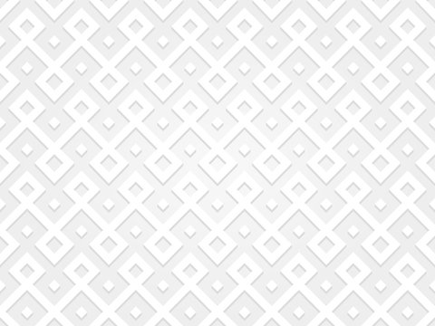 3D Effect Geometric Seamless Pattern. White And Light Grey Background. Vector Illustration.