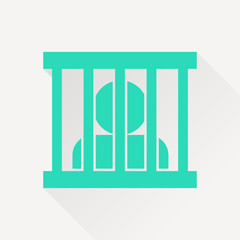 Jailed man, prison vector flat icon