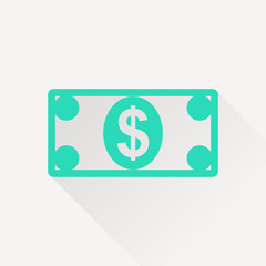 Cash paper money vector flat icon