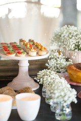 Brunch Buffet Service, mini caviar pies.