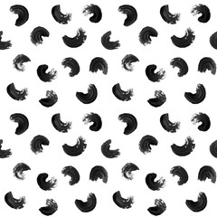 Seamless brush stroke pattern. Vector hand drawn black, gray and white illustration