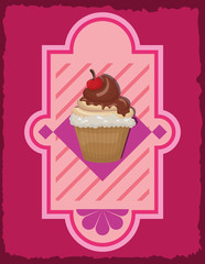 Delicious cupcake dessert icon vector illustration graphic design