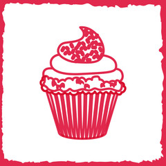 Delicious cupcake dessert icon vector illustration graphic design