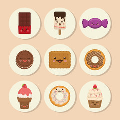 Sweet dessert cartoon icon vector illustration graphic design