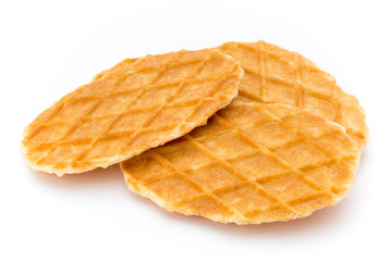Sweet waffle on the white background.