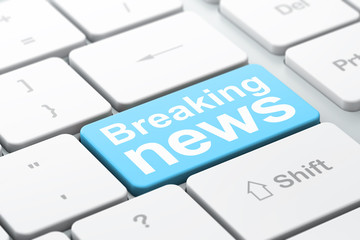 News concept: Breaking News on computer keyboard background