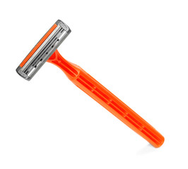 Safety razor on white background