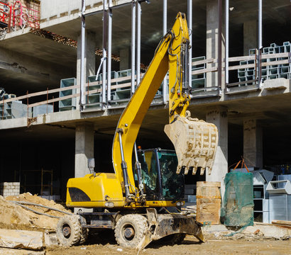 Excavator on construction site