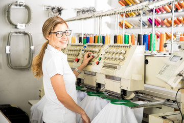 Woman working in a textile factory