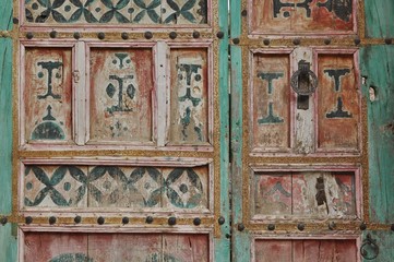 Colored berber wooden door