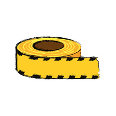 Police yellow tape icon vector illustration graphic design