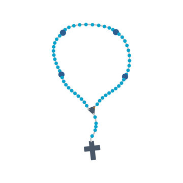 Rosary catholic faith icon vector illustration graphic design