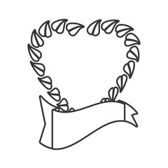 heart leave natural organic outline vector illustration eps 10