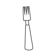 fork chicken organic food outline vector illustration eps 10
