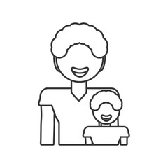 father and son relation family outline vector illustration eps 10
