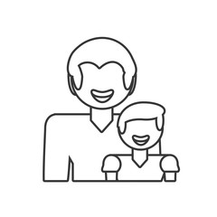 father and son relation family outline vector illustration eps 10