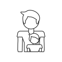 father and son relation family outline vector illustration eps 10