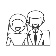couple relationship family people outline vector illustration eps 10