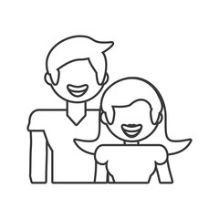 couple relationship family people outline vector illustration eps 10