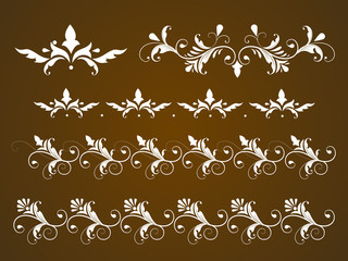 Vector set of border elements and page decoration elements. Border decoration elements patterns. Ethnic borders vector illustrations.