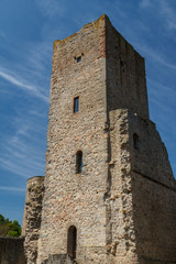 Ruins of the small medieval castle Useldange, Luxembourg