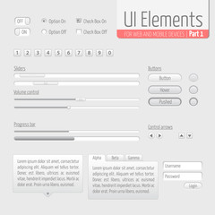 Light UI Elements Part 1: Sliders, Progress bar, Buttons, Authorization form, Volume control etc.