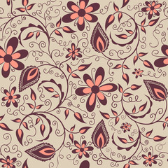Vector flower seamless pattern element. Elegant texture for backgrounds. Classical luxury old fashioned floral ornament, seamless texture for wallpapers, textile, wrapping.