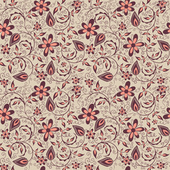 Vector flower seamless pattern background. Elegant texture for backgrounds. Classical luxury old fashioned floral ornament, seamless texture for wallpapers, textile, wrapping.