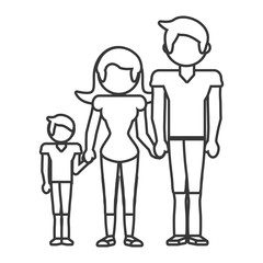 family together lovely outline vector illustration eps 10