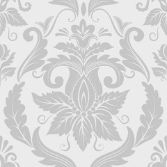 Vector damask seamless pattern element. Classical luxury old fashioned damask ornament, royal victorian seamless texture for wallpapers, textile, wrapping. Exquisite floral baroque template.
