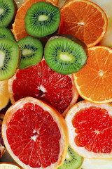Grapefruit half fruits pattern background.