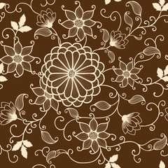 Vector flower seamless pattern element. Elegant texture for backgrounds. Classical luxury old fashioned floral ornament, seamless texture for wallpapers, textile, wrapping.