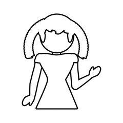 head girl female avatar outline vector illustration eps 10