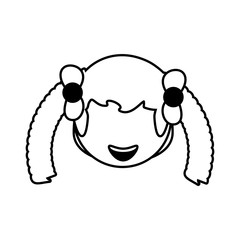 head girl female avatar outline vector illustration eps 10