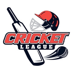 Vector logo for cricket game design, team, commercial, print or web on a white background
