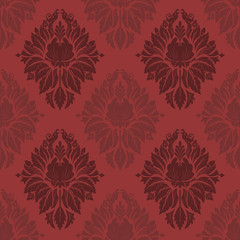 Vector damask seamless pattern background. Classical luxury old fashioned damask ornament, royal victorian seamless texture for wallpapers, textile, wrapping. Exquisite floral baroque template.
