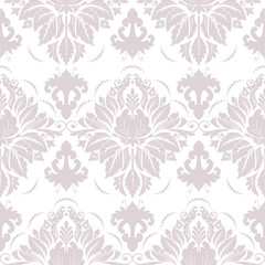 Vector damask seamless pattern element. Classical luxury old fashioned damask ornament, royal victorian seamless texture for wallpapers, textile, wrapping. Exquisite floral baroque template.