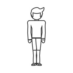 son boy male outline vector illustration eps 10
