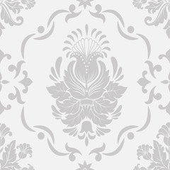 Vector damask seamless pattern element. Classical luxury old fashioned damask ornament, royal victorian seamless texture for wallpapers, textile, wrapping. Exquisite floral baroque template.