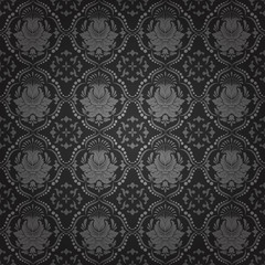 Vector damask seamless pattern background. Classical luxury old fashioned damask ornament, royal victorian seamless texture for wallpapers, textile, wrapping. Exquisite floral baroque template.