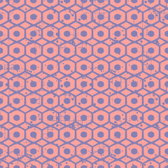 Seamless vector grunge pattern. Creative geometric background with screw nut. Grunge texture with attrition, cracks and ambrosia. Old style vintage design. Graphic vector illustration.