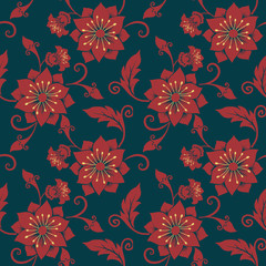 Vector flower seamless pattern background. Elegant texture for backgrounds. Classical luxury old fashioned floral ornament, seamless texture for wallpapers, textile, wrapping.