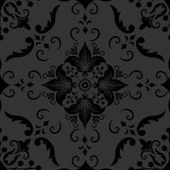 Vector damask seamless pattern element. Classical luxury old fashioned damask ornament, royal victorian seamless texture for wallpapers, textile, wrapping. Exquisite floral baroque template.