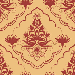 Vector damask seamless pattern element. Classical luxury old fashioned damask ornament, royal victorian seamless texture for wallpapers, textile, wrapping. Exquisite floral baroque template.