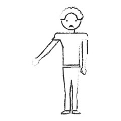 sketch father man sad image vector illustration eps 10