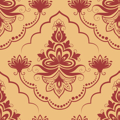 Vector damask seamless pattern element. Classical luxury old fashioned damask ornament, royal victorian seamless texture for wallpapers, textile, wrapping. Exquisite floral baroque template.