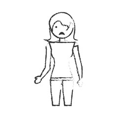 skecth mother sad face vector illustration eps 10