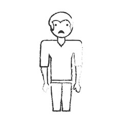 sketch man male sad face vector illustration eps 10