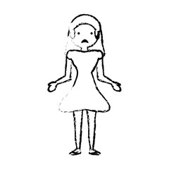 skecth mother sad face vector illustration eps 10